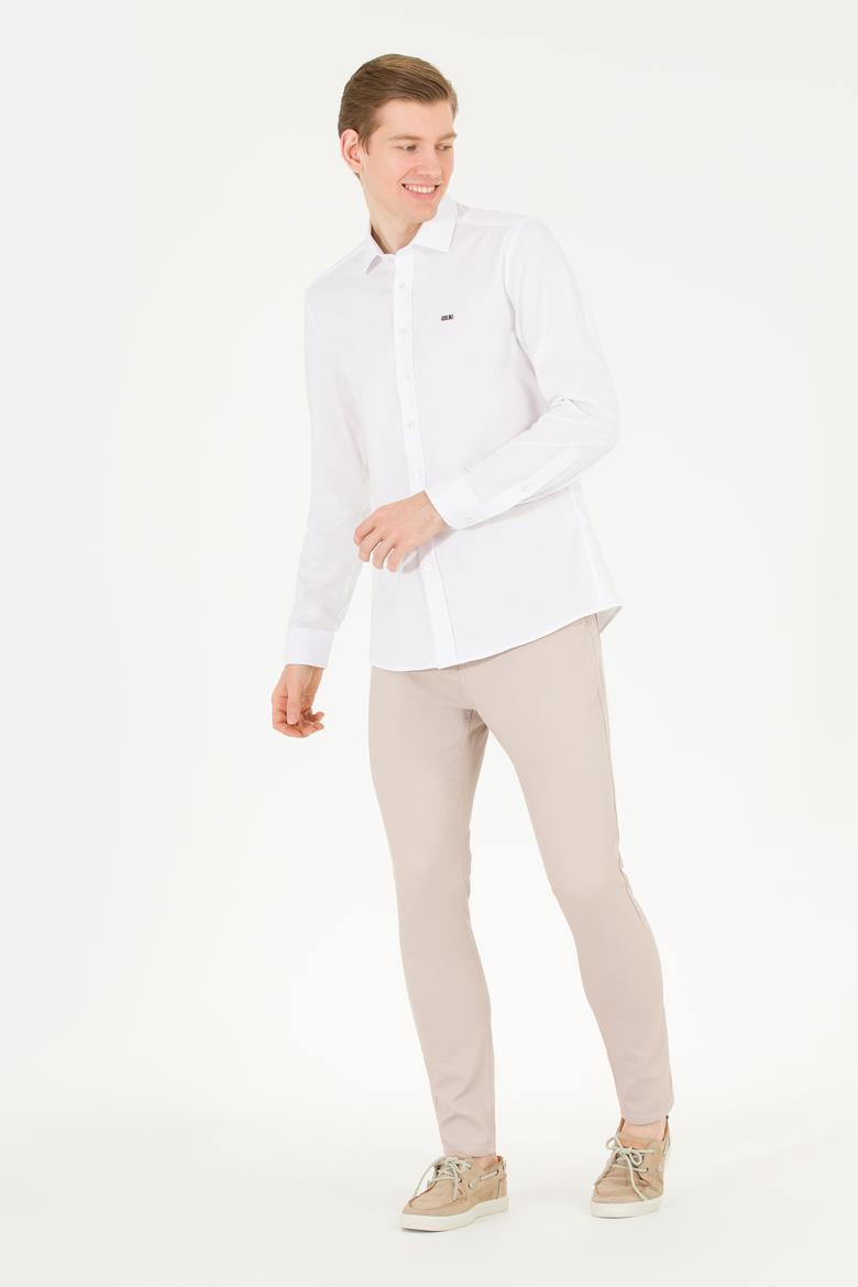 Erkek Beyaz Uzun Kollu Basic Gömlek - 50263048014