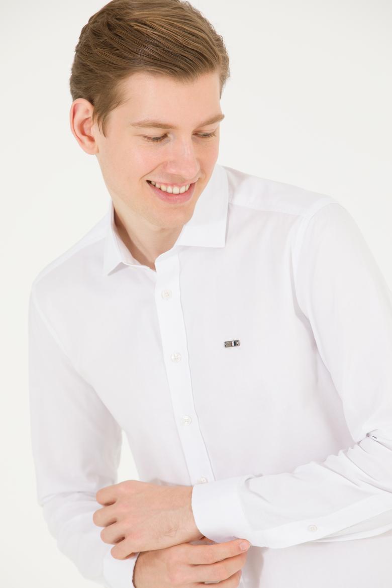 Erkek Beyaz Uzun Kollu Basic Gömlek - 50263048014