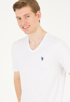 Erkek Beyaz Basic V Yaka Tişört - 50263203001