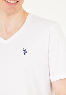 Erkek Beyaz Basic V Yaka Tişört - 50263203001