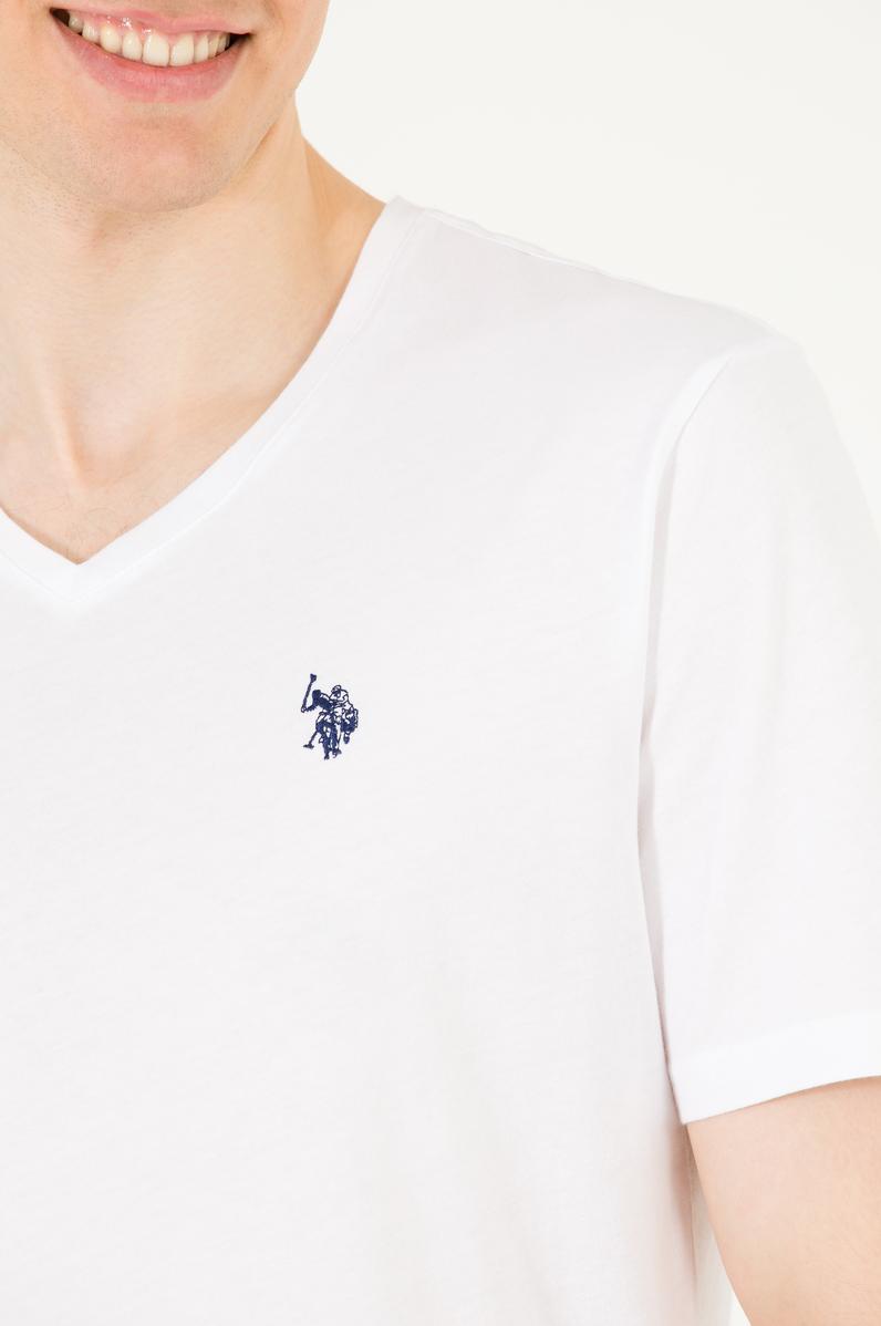 Erkek Beyaz Basic V Yaka Tişört