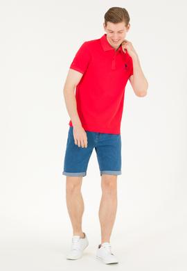 Erkek Kırmızı Basic Polo Yaka Tişört - 50263238408