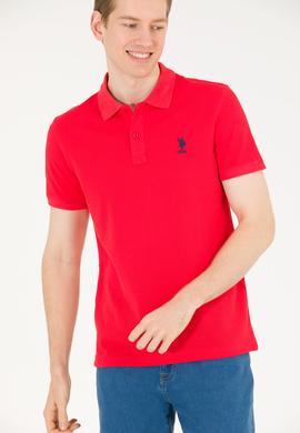 Erkek Kırmızı Basic Polo Yaka Tişört - 50263238408