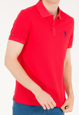 Erkek Kırmızı Basic Polo Yaka Tişört - 50263238408