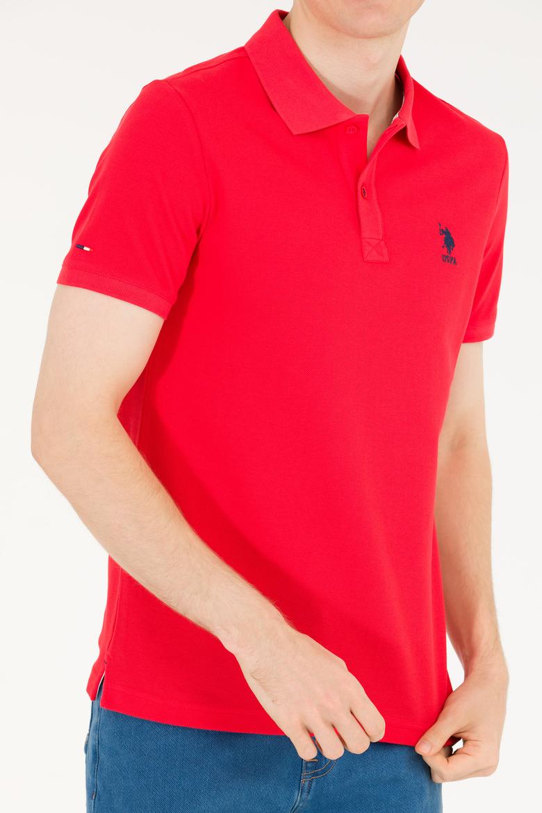 Erkek Kırmızı Basic Polo Yaka Tişört - 50263238408