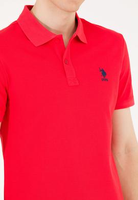 Erkek Kırmızı Basic Polo Yaka Tişört - 50263238408
