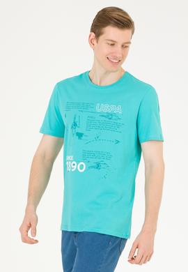 Erkek Mint Bisiklet Yaka Tişört - 50263321025