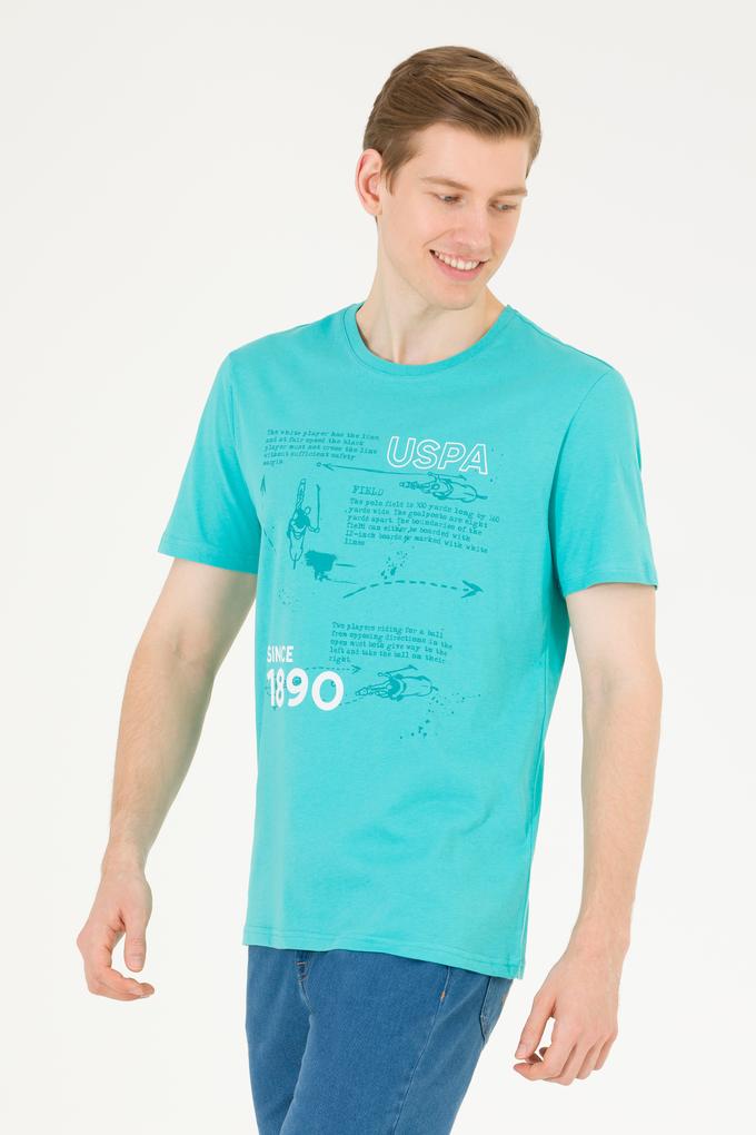 Erkek Mint Bisiklet Yaka Tişört