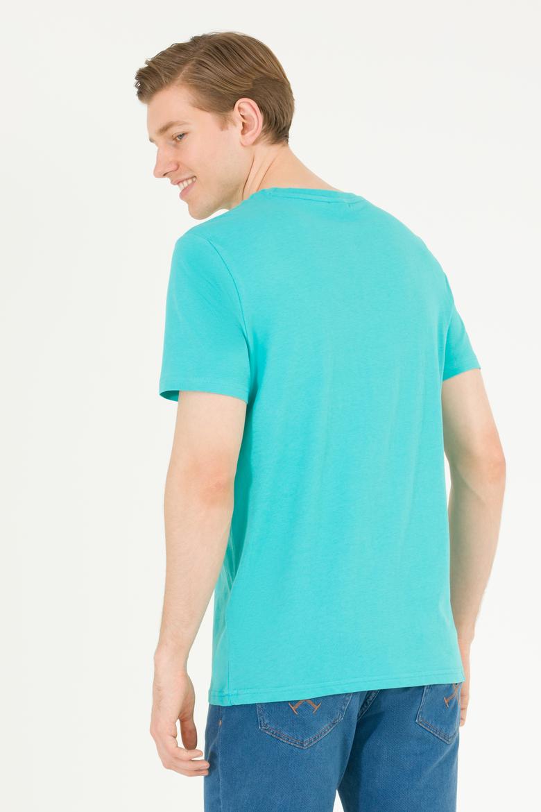 Erkek Mint Bisiklet Yaka Tişört - 50263321025