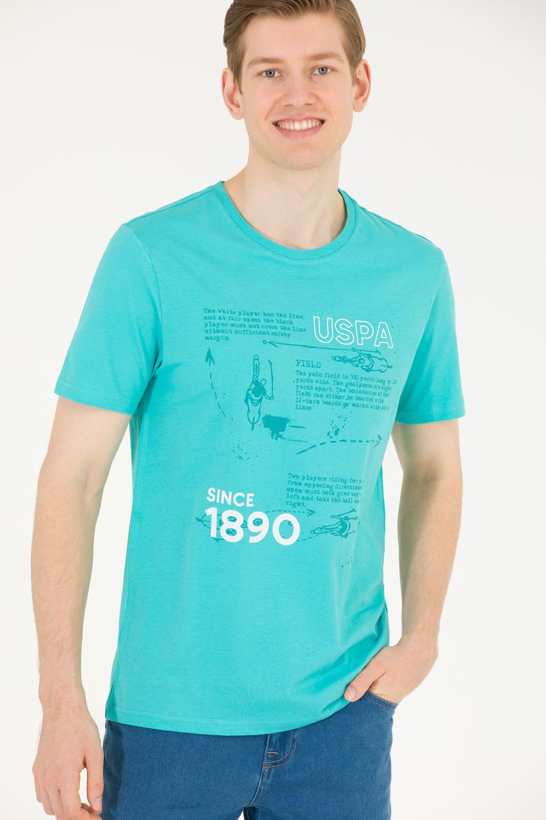 Erkek Mint Bisiklet Yaka Tişört - 50263321025