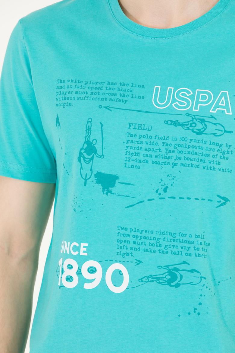 Erkek Mint Bisiklet Yaka Tişört - 50263321025