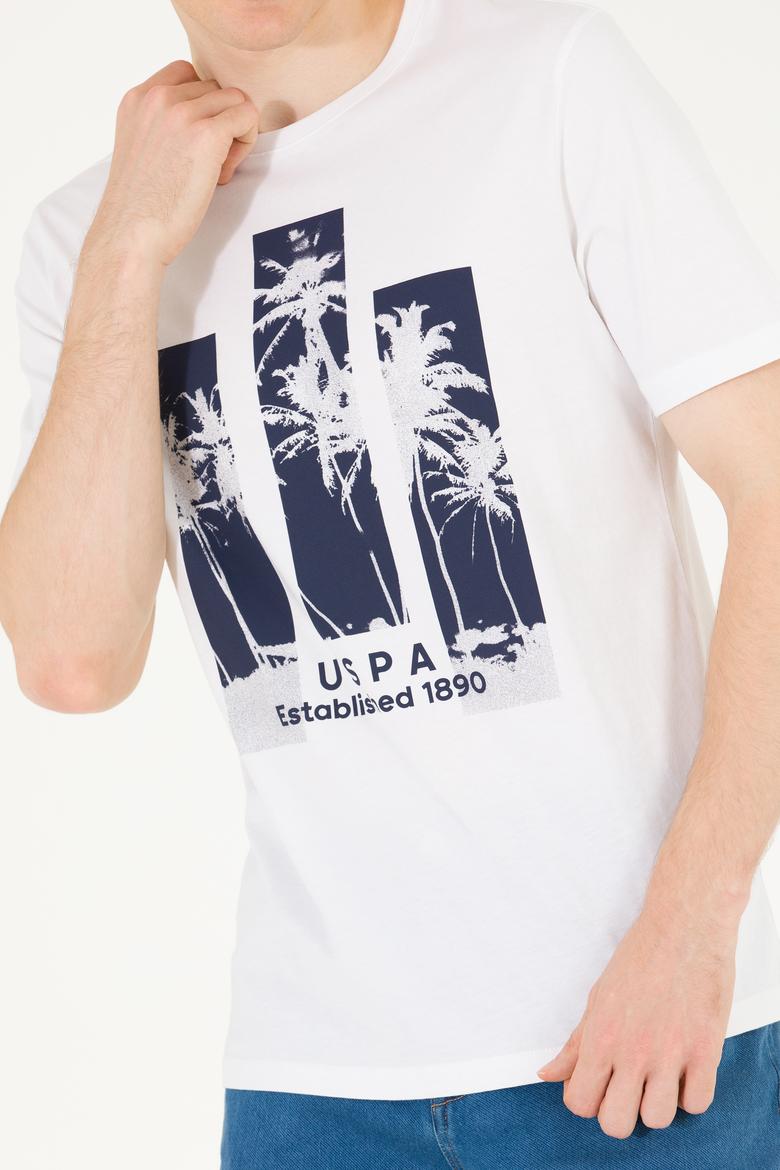 Erkek Beyaz Bisiklet Yaka Tişört - 50263397031