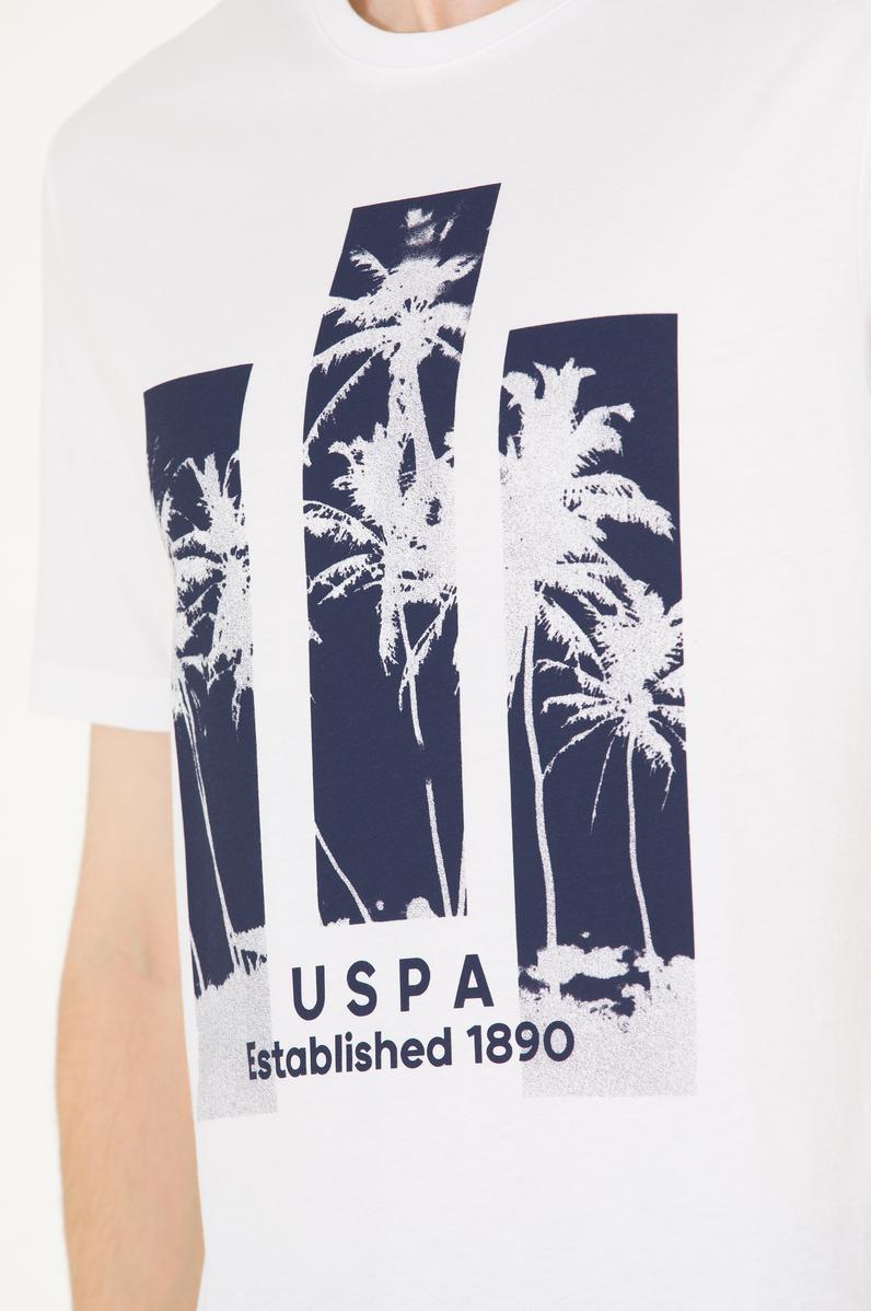 Erkek Beyaz Bisiklet Yaka Tişört