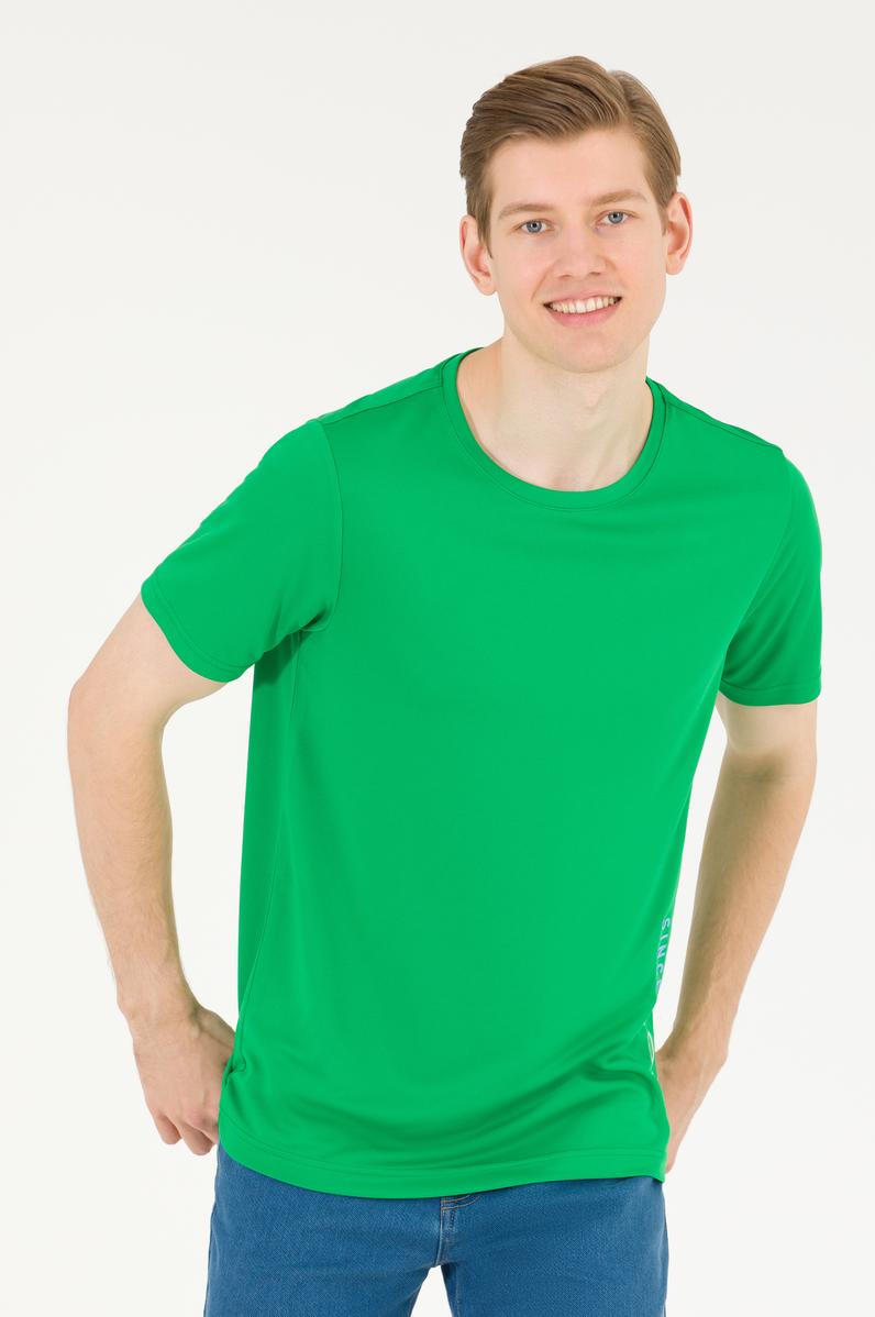 Erkek Elma Yeşili Bisiklet Yaka Tişört