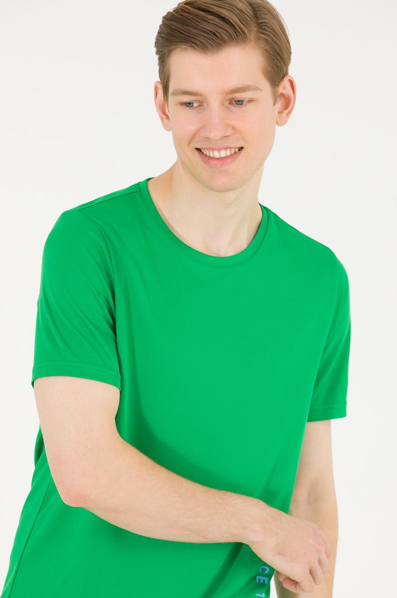 Erkek Elma Yeşili Bisiklet Yaka Tişört