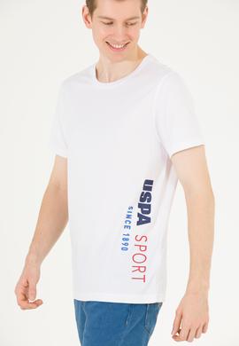 Erkek Beyaz Bisiklet Yaka Tişört - 50263562042