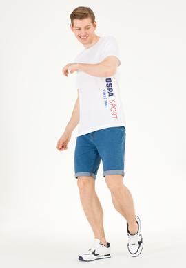 Erkek Beyaz Bisiklet Yaka Tişört - 50263562042