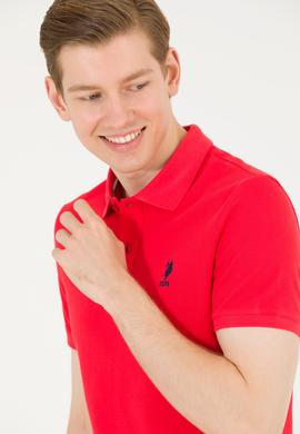Erkek Kırmızı Basic Polo Yaka Tişört - 50263238408