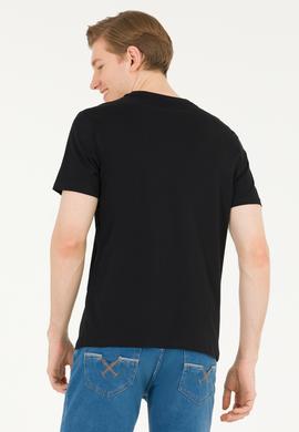 Erkek Siyah Bisiklet Yaka Tişört - 50263284034