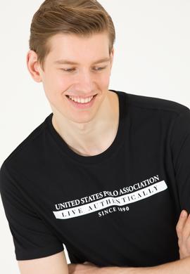 Erkek Siyah Bisiklet Yaka Tişört - 50263284034