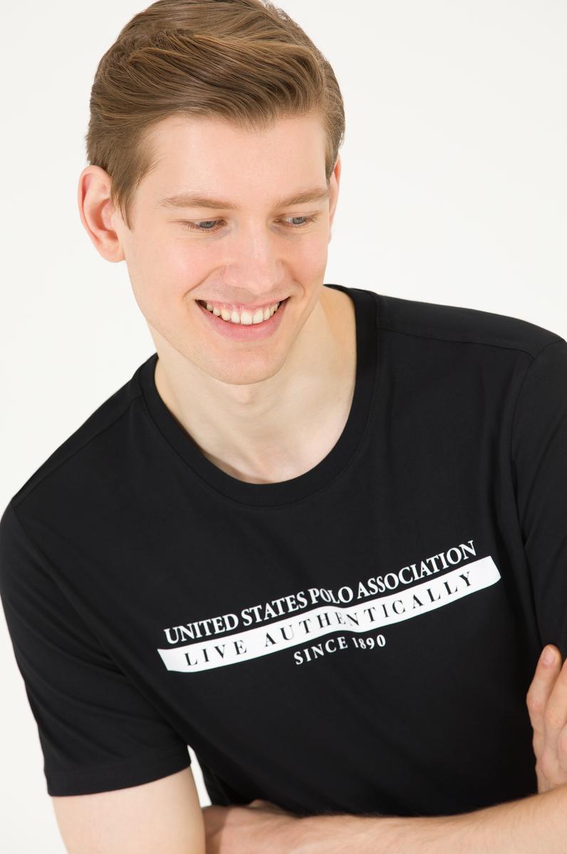 Erkek Siyah Bisiklet Yaka Tişört