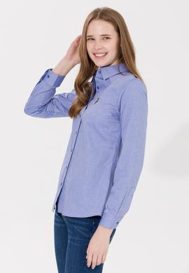 Kadın Saks Uzun Kollu Basic Gömlek - 50254249022