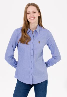 Kadın Saks Uzun Kollu Basic Gömlek - 50254249022