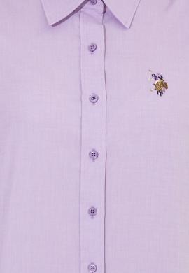 Kadın Lila Uzun Kollu Basic Gömlek - 50254249078