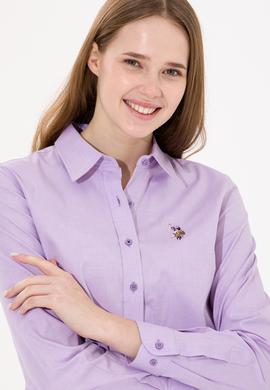 Kadın Lila Uzun Kollu Basic Gömlek - 50254249078