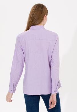 Kadın Lila Uzun Kollu Basic Gömlek - 50254249078
