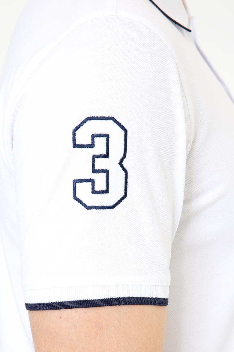 Erkek Beyaz Polo Yaka Basic T-Shirt - 50231766037