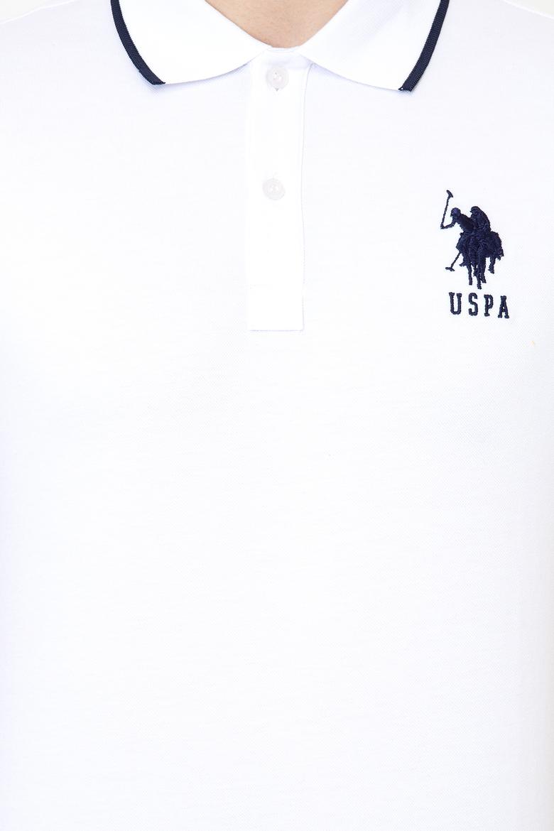 Erkek Beyaz Polo Yaka Basic T-Shirt - 50231766037