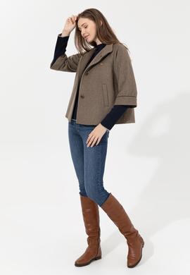 Kadın Kahverengi Kaşe Kaban - 50260822004