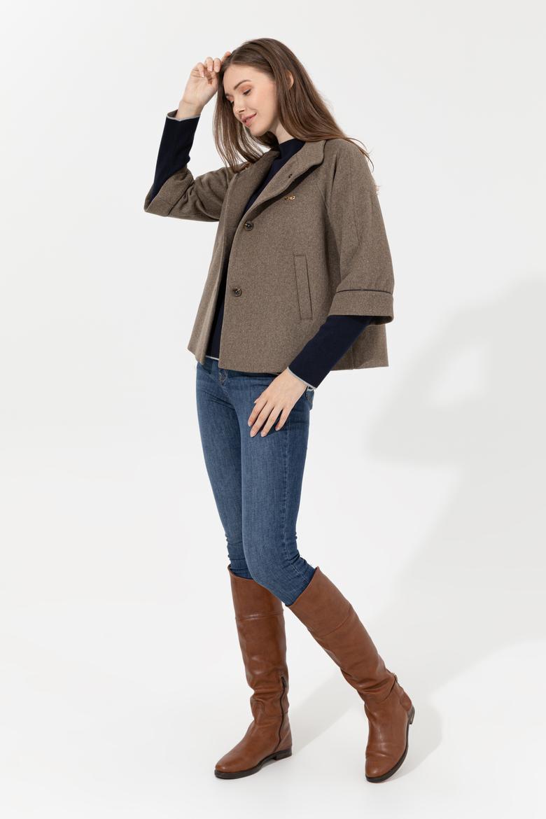 Kadın Kahverengi Kaşe Kaban - 50260822004