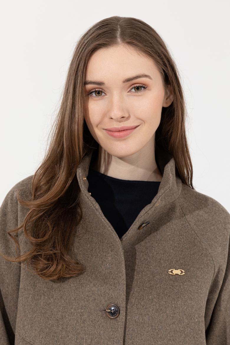 Kadın Kahverengi Kaşe Kaban - 50260822004