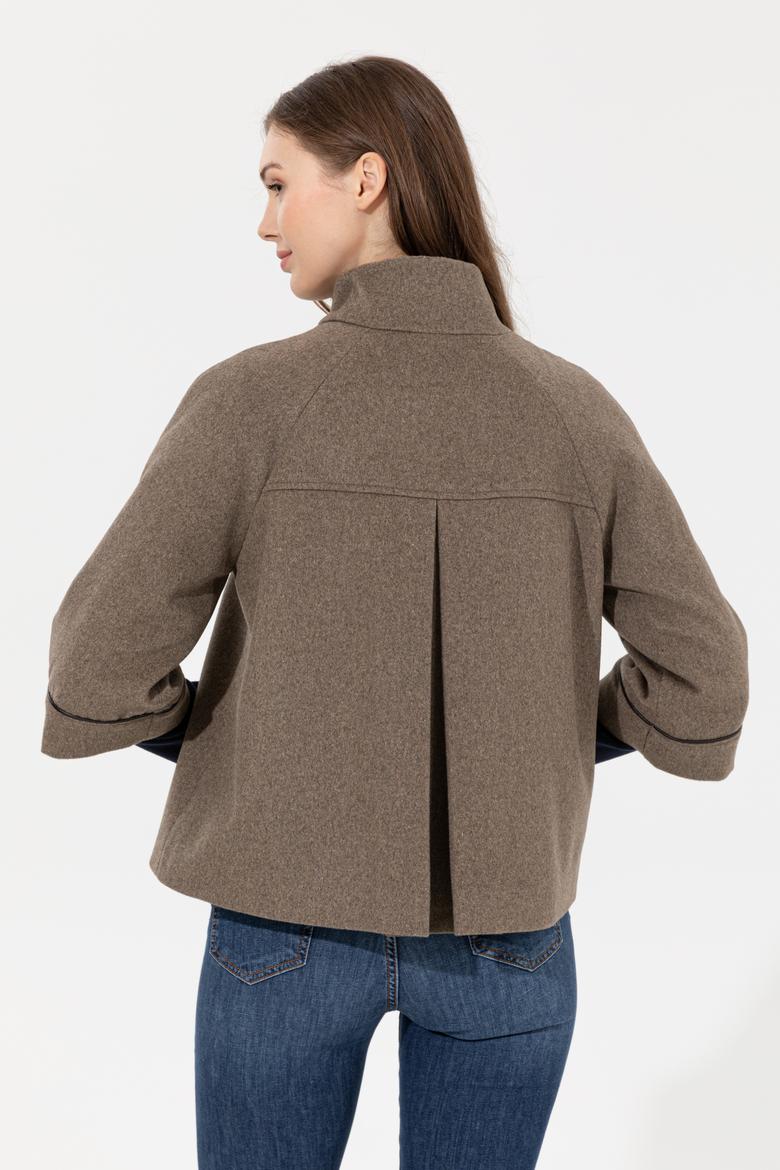 Kadın Kahverengi Kaşe Kaban - 50260822004