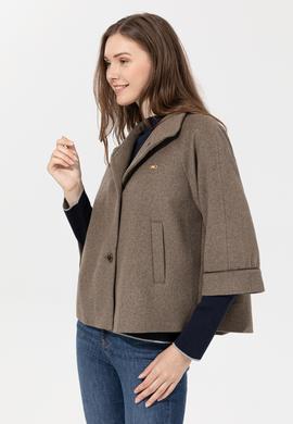 Kadın Kahverengi Kaşe Kaban - 50260822004