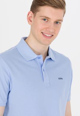 Erkek Mavi Basic Polo Yaka Tişört - 50264892096