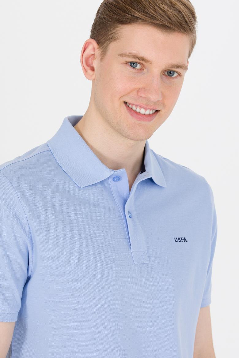 Erkek Mavi Basic Polo Yaka Tişört - 50264892096