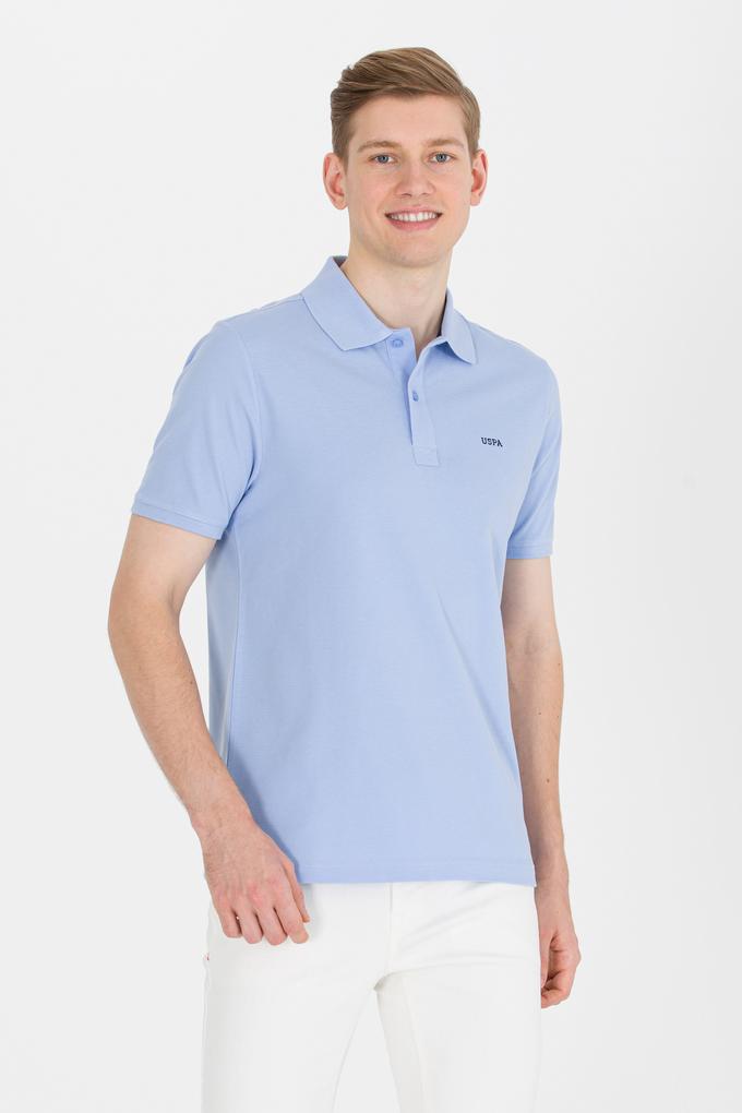 Erkek Mavi Basic Polo Yaka Tişört