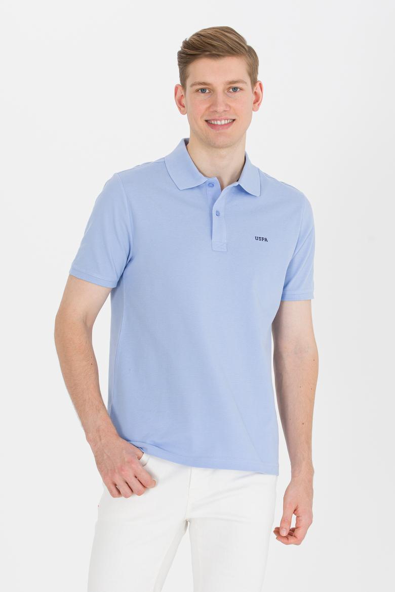Erkek Mavi Basic Polo Yaka Tişört - 50264892096