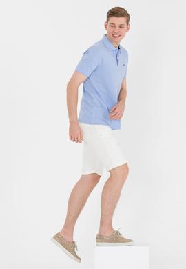 Erkek Mavi Basic Polo Yaka Tişört - 50264892096