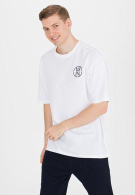 Erkek Beyaz Long Fit Bisiklet Yaka Tişört - 50264941009