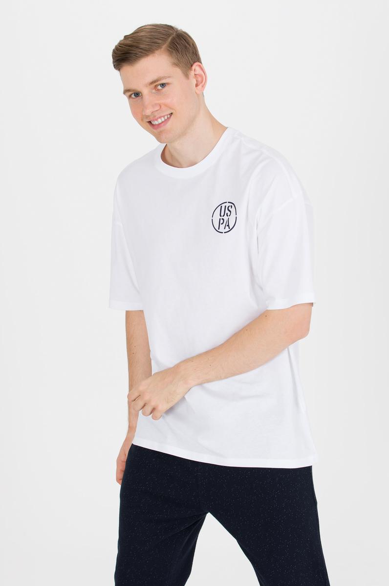 Erkek Beyaz Long Fit Bisiklet Yaka Tişört