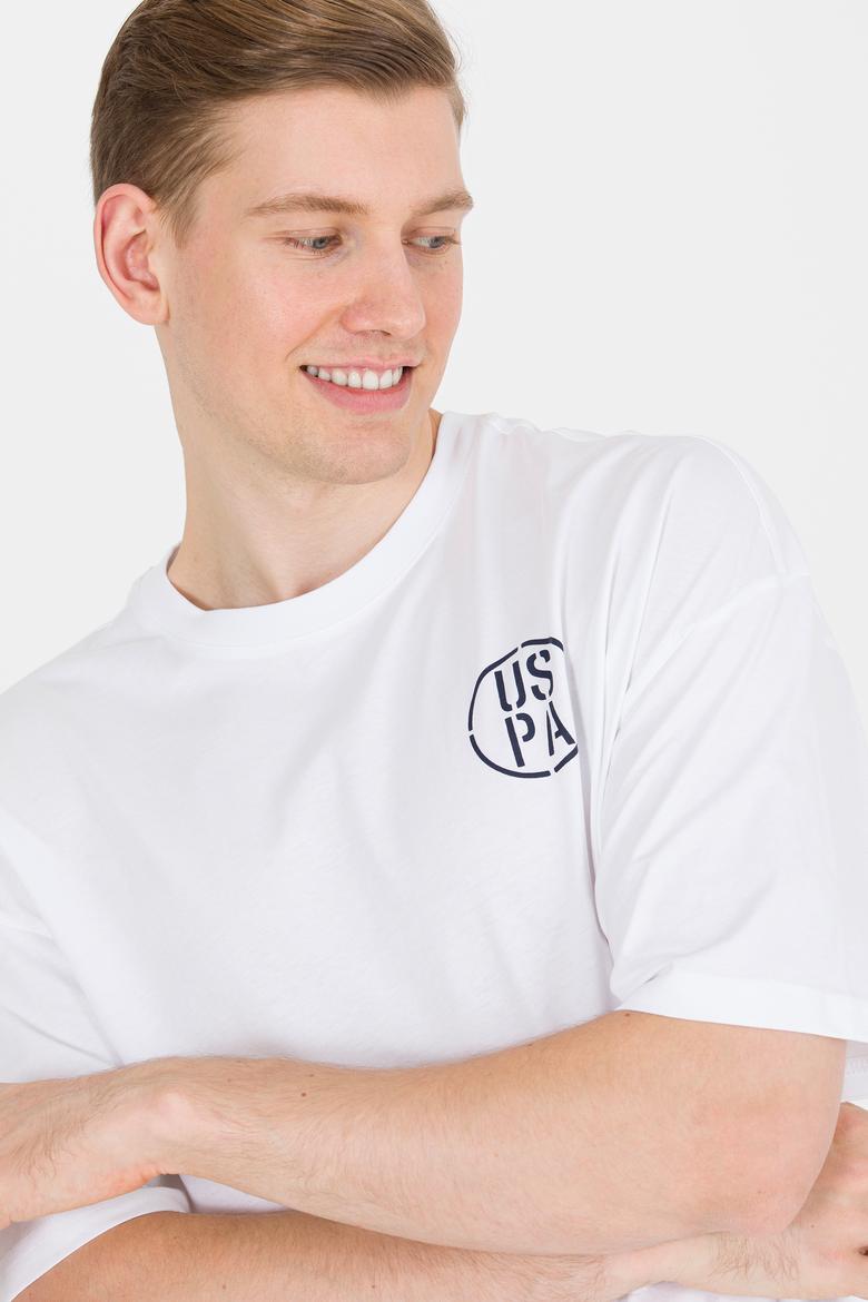 Erkek Beyaz Long Fit Bisiklet Yaka Tişört - 50264941009