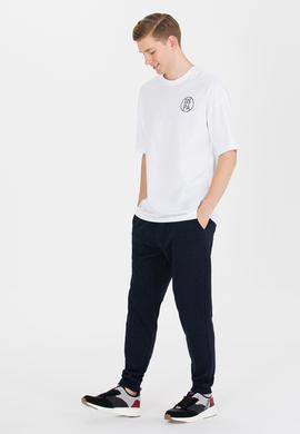 Erkek Beyaz Long Fit Bisiklet Yaka Tişört - 50264941009