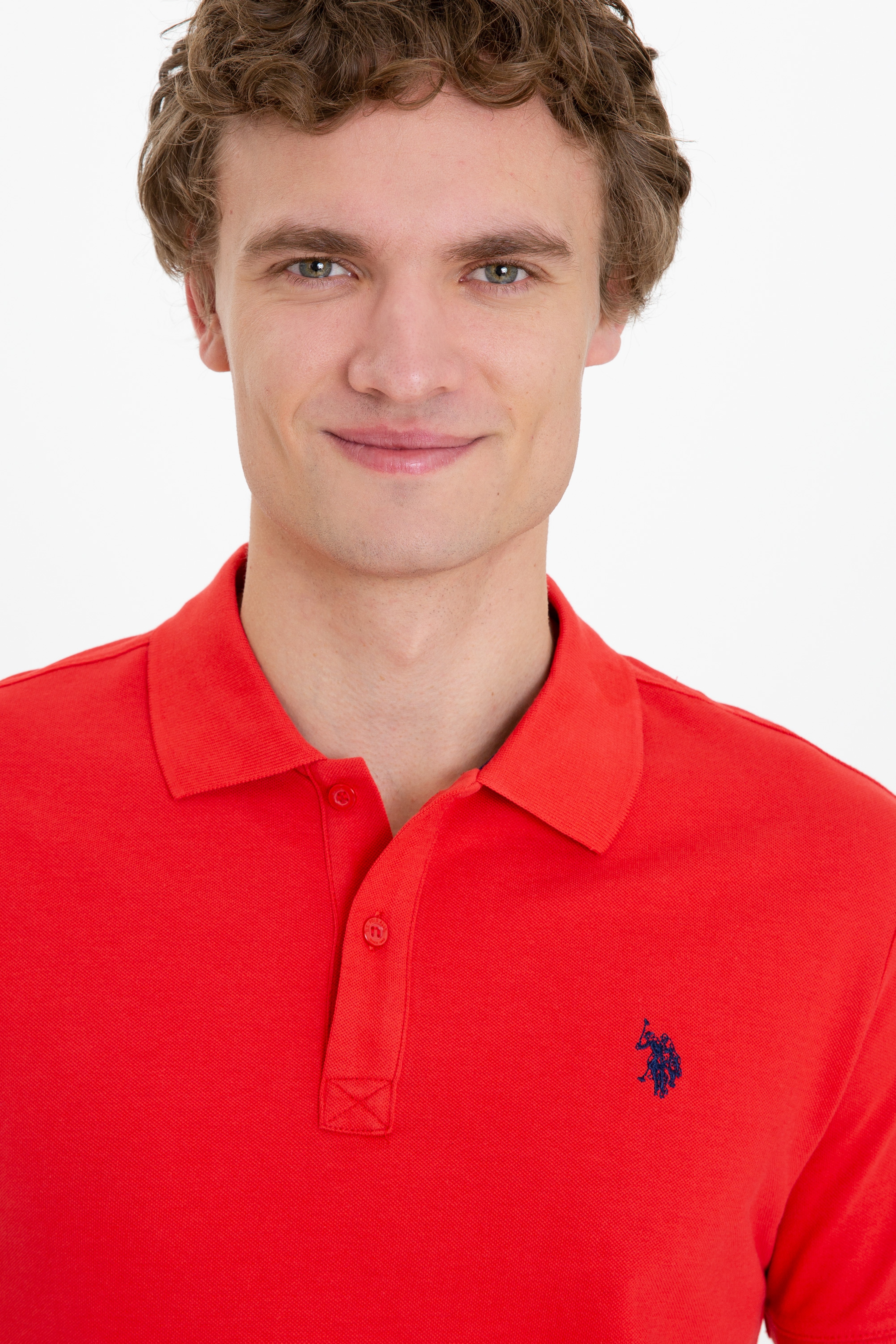 Erkek Açık Kırmızı Polo Yaka Basic T-Shirt - Image 2