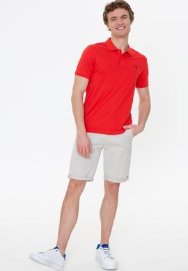 Erkek Açık Kırmızı Polo Yaka Basic T-Shirt - 50232303280