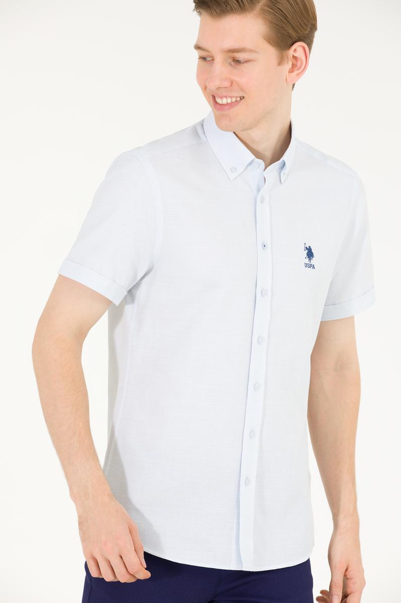 Erkek Açık Mavi Kısa Kollu Gömlek