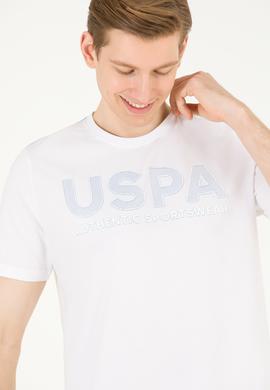 Erkek Beyaz Bisiklet Yaka Tişört - 50269180005